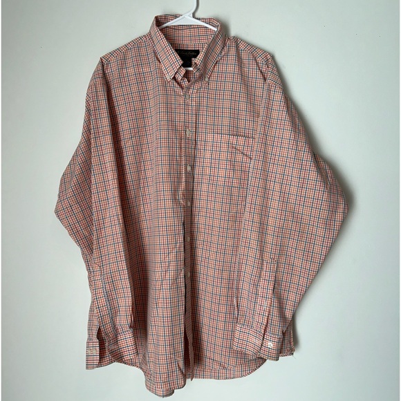 Brooks Brothers XL Peach and Blue Long Sleeve Shirt - Picture 1 of 2